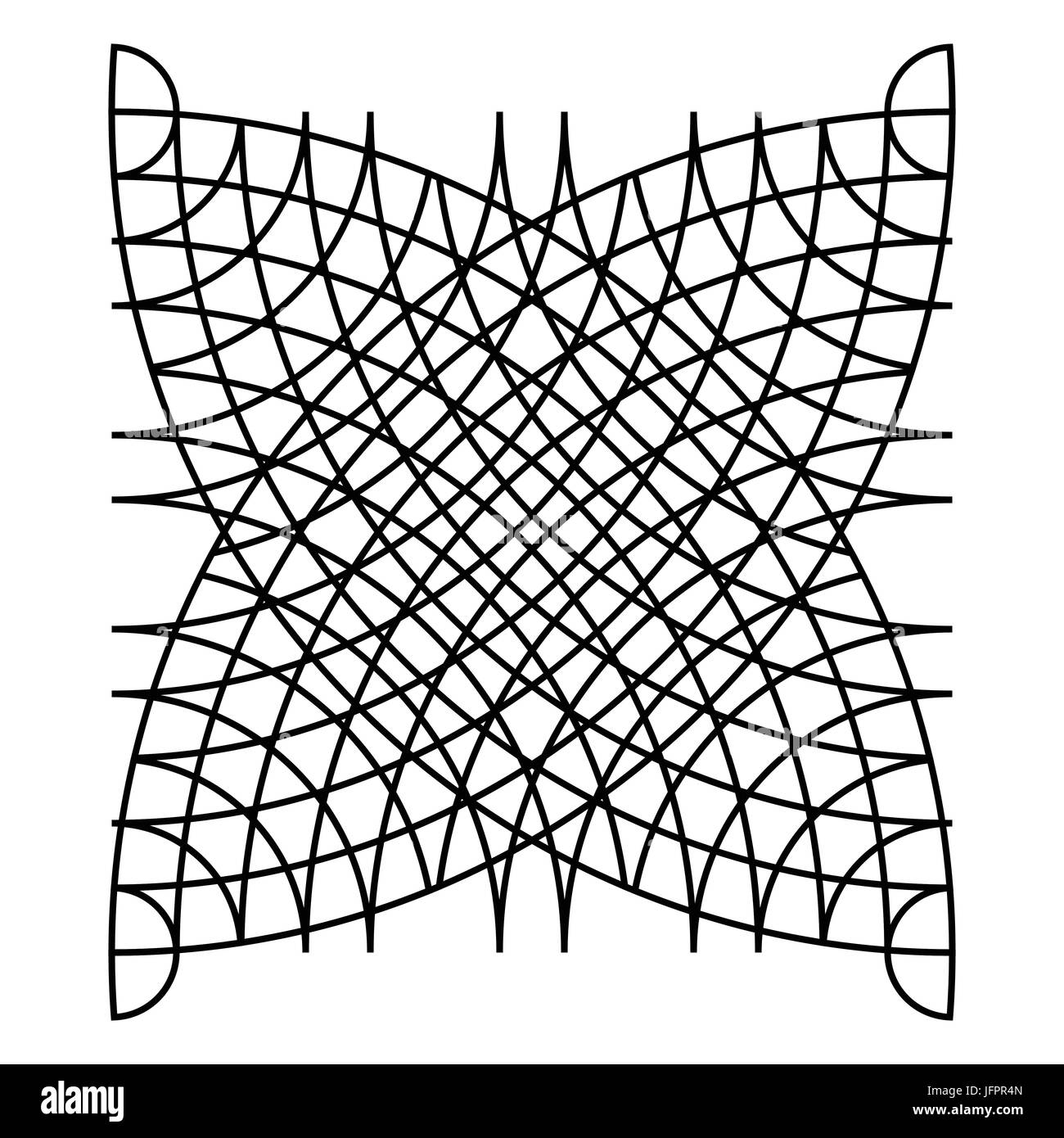 Mesh, grid element. Abstract geometric motif with intersecting lines ...