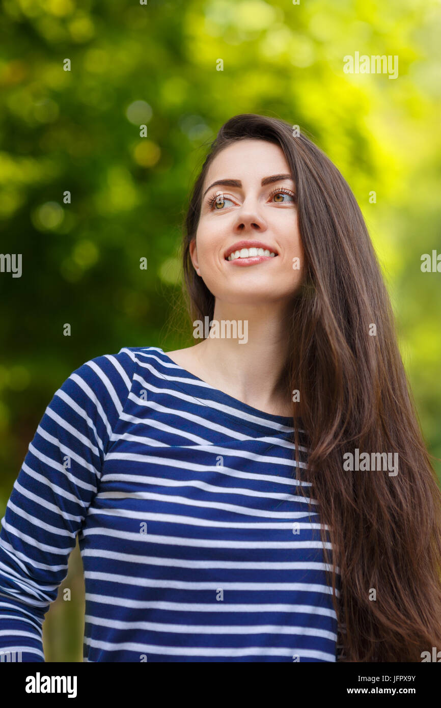 Beautiful girl in striped shirt hi-res stock photography and images - Alamy