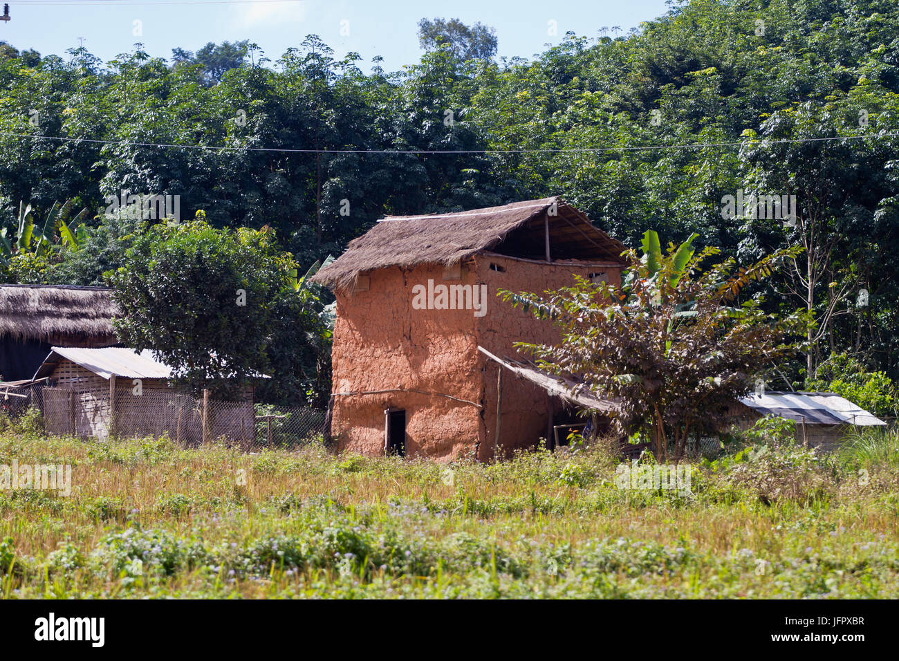 Rice and Tabacco storage n Laos. Stock Photo