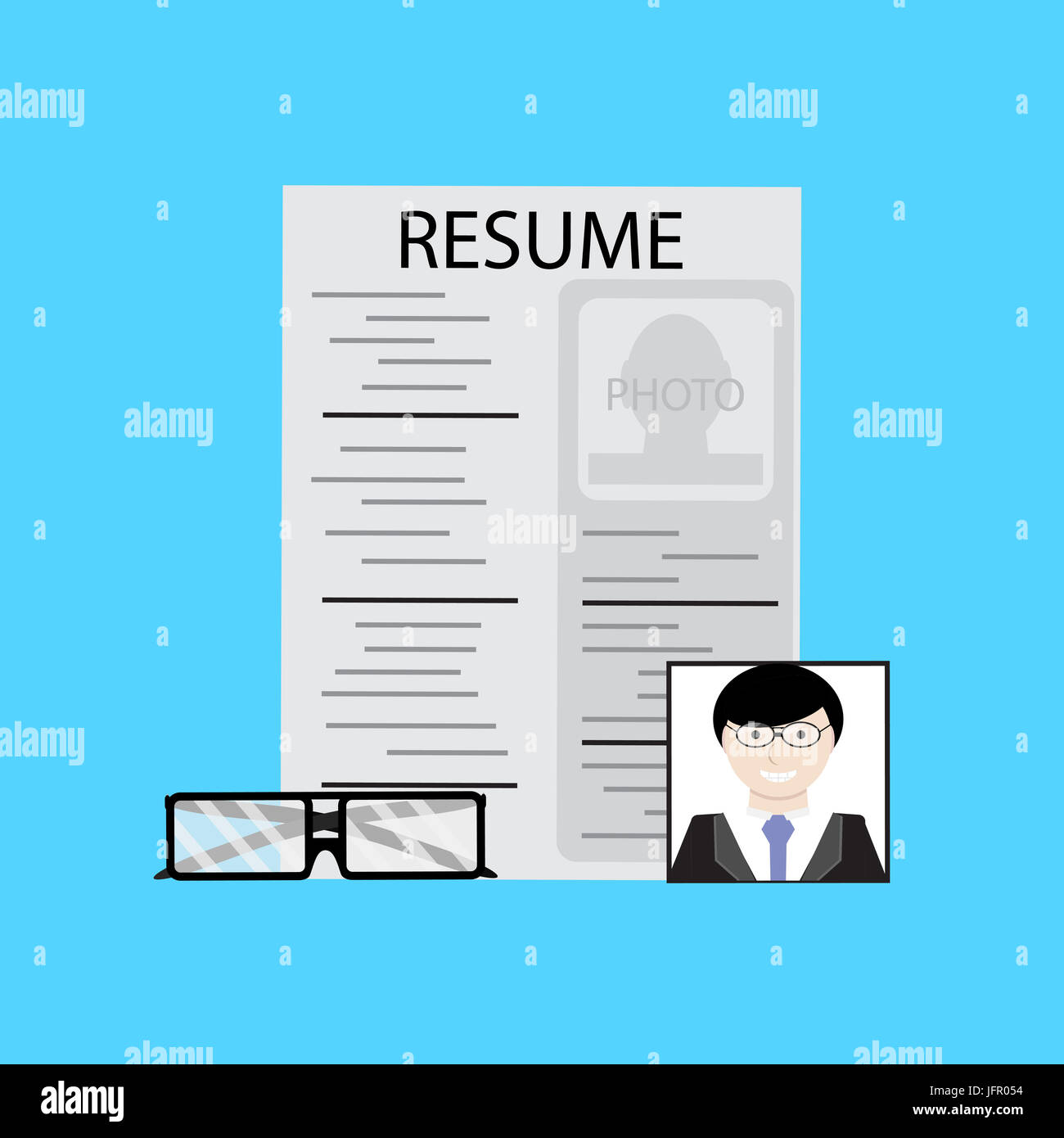 Employment, job candidate. Job interview and hiring, vector job search, illustration of employment and recruitment Stock Photo