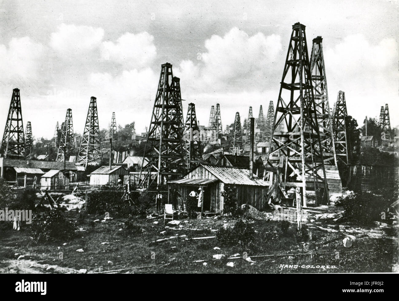 Titusville, PA Oil Fields, circa 1870s Stock Photo