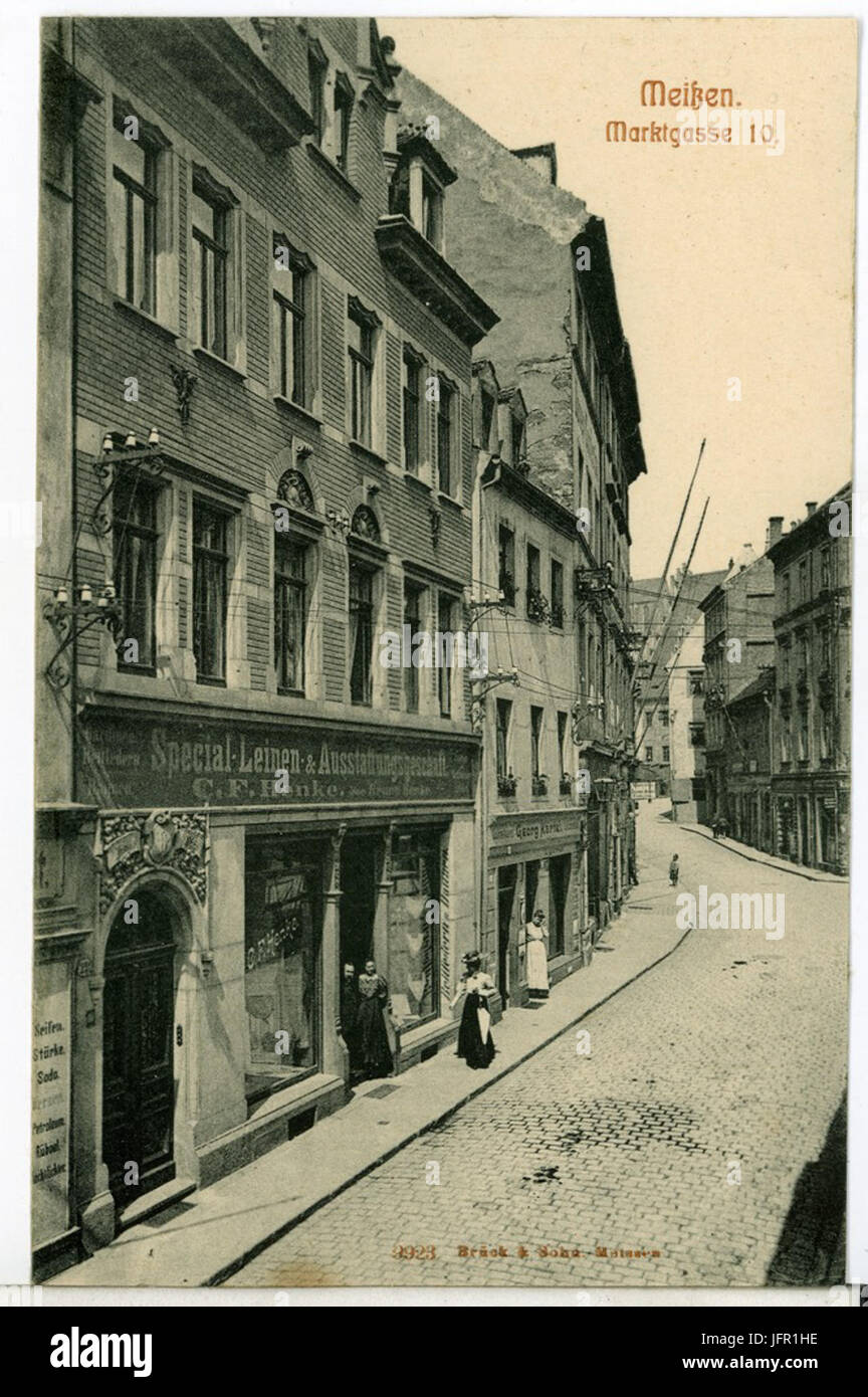 09923-Meißen-1908-Marktgasse 10-Brück & Sohn Kunstverlag Stock Photo
