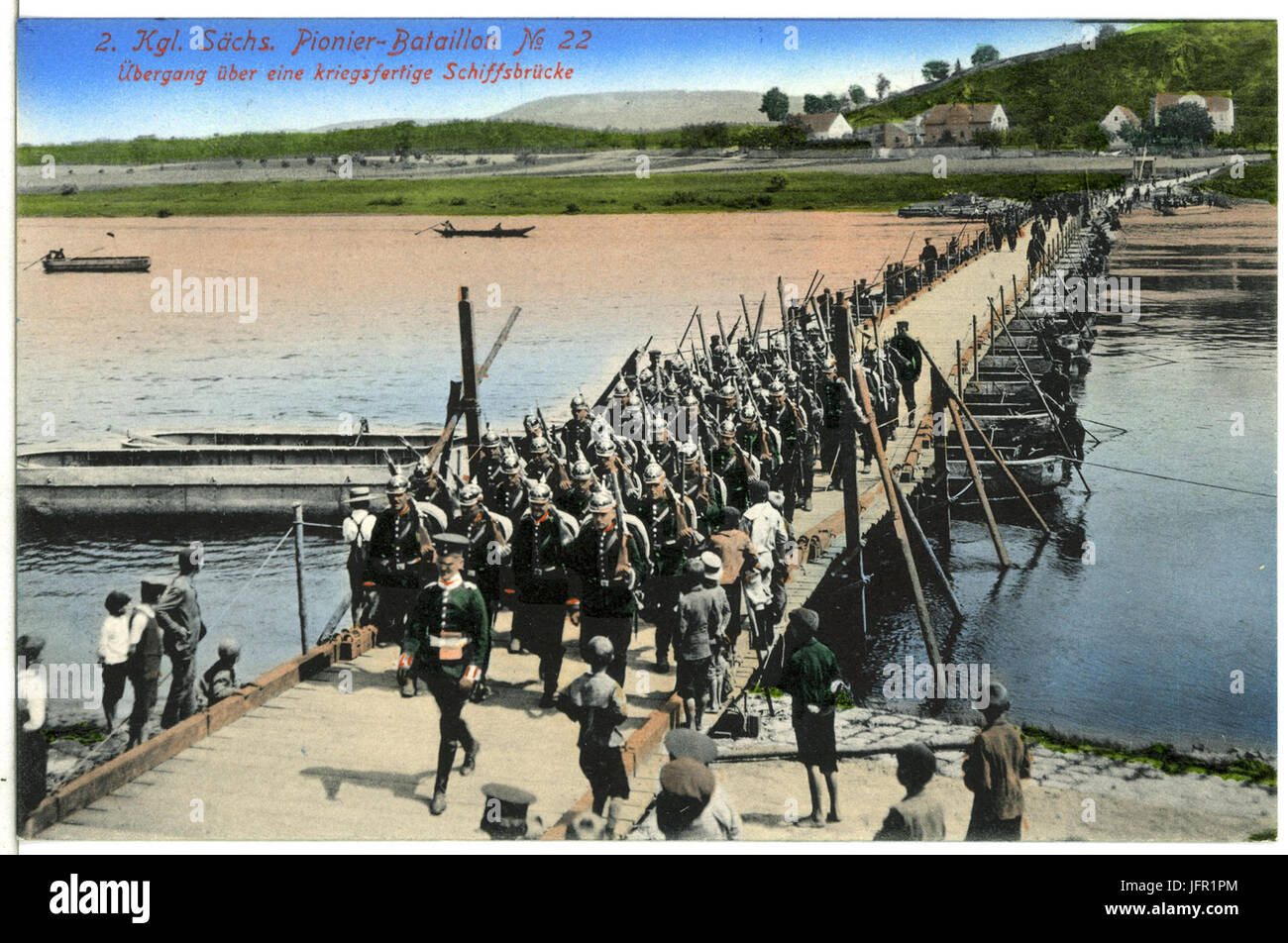 12373--1910-2. Königlich Sächsisches Pionier-Bataillon Nr.  -Brück & Sohn Kunstverlag Stock Photo