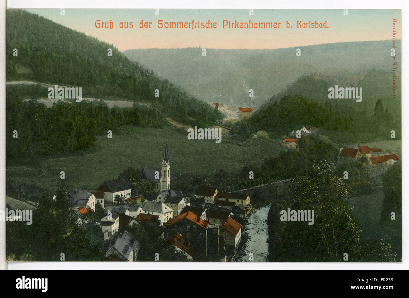 09828-Pirkenhammer-1908-Blick auf Pirkenhammer-Brück & Sohn Kunstverlag Stock Photo