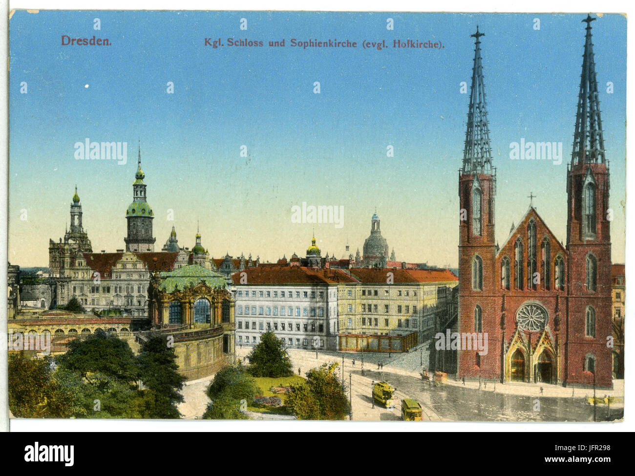 12683-Dresden-1911-Königliches Schloß und Sophienkirche-Brück & Sohn Kunstverlag Stock Photo