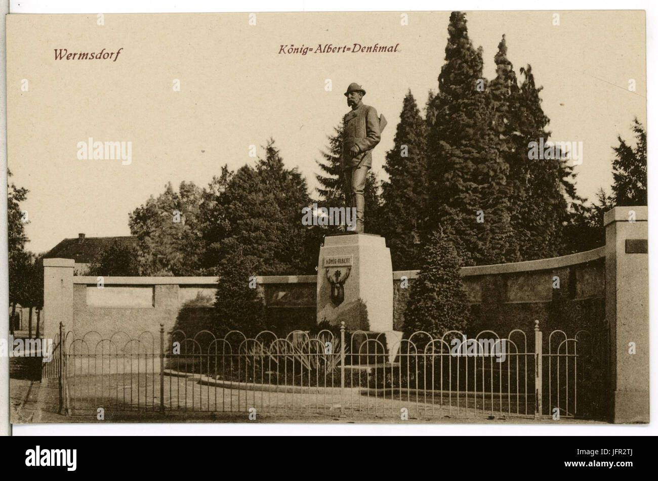 13021-Wermsdorf-1911-König Albert-Denkmal in Wermsdorf-Brück & Sohn Kunstverlag Stock Photo