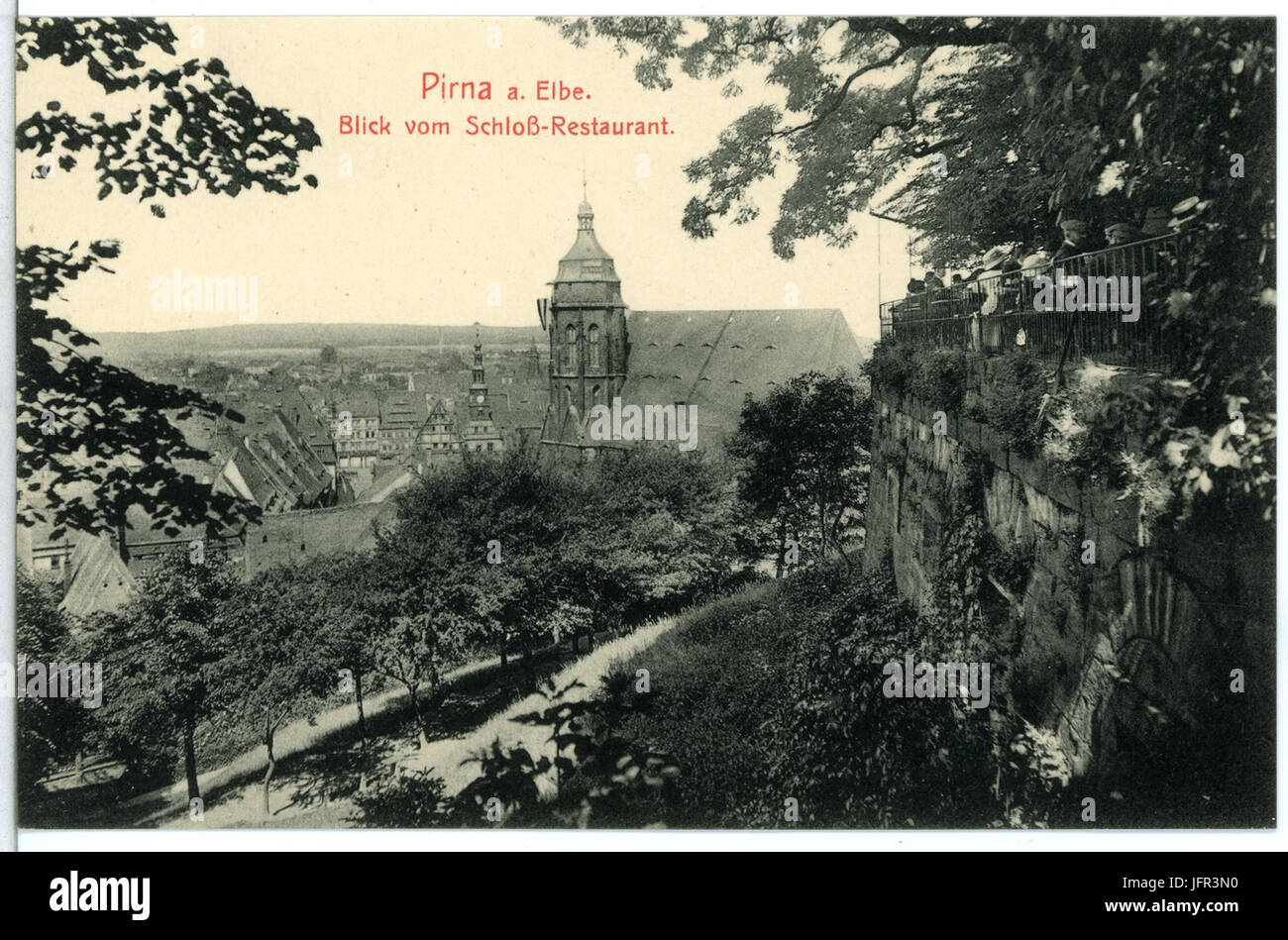 13555-Pirna-1911-Blick vom Schloßrestaurant-Brück & Sohn Kunstverlag Stock Photo