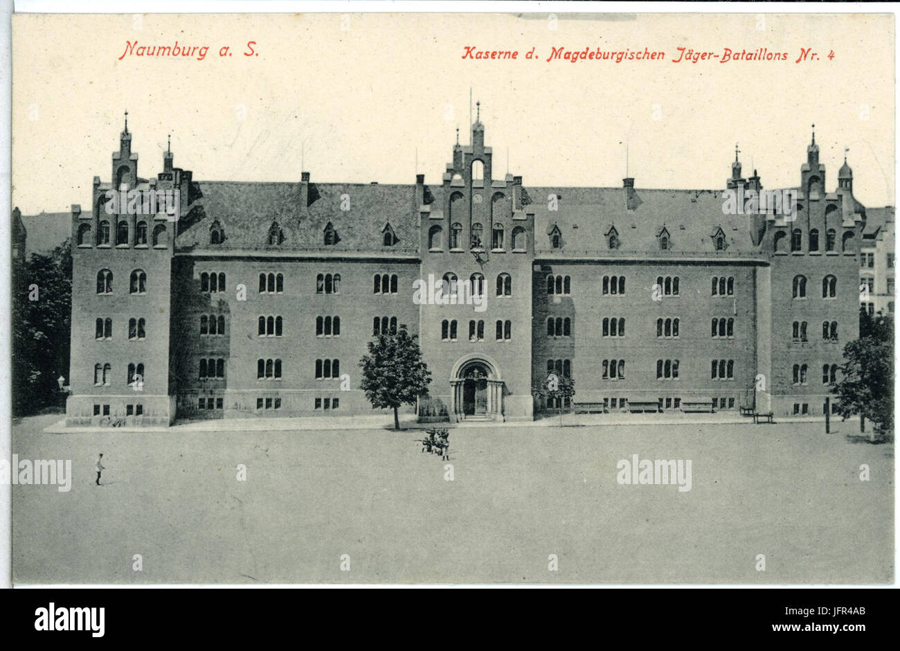 13955-Naumburg-1912-Kaserne Magdeburger Jäger-Bataillon Nr. 4-Brück & Sohn Kunstverlag Stock Photo