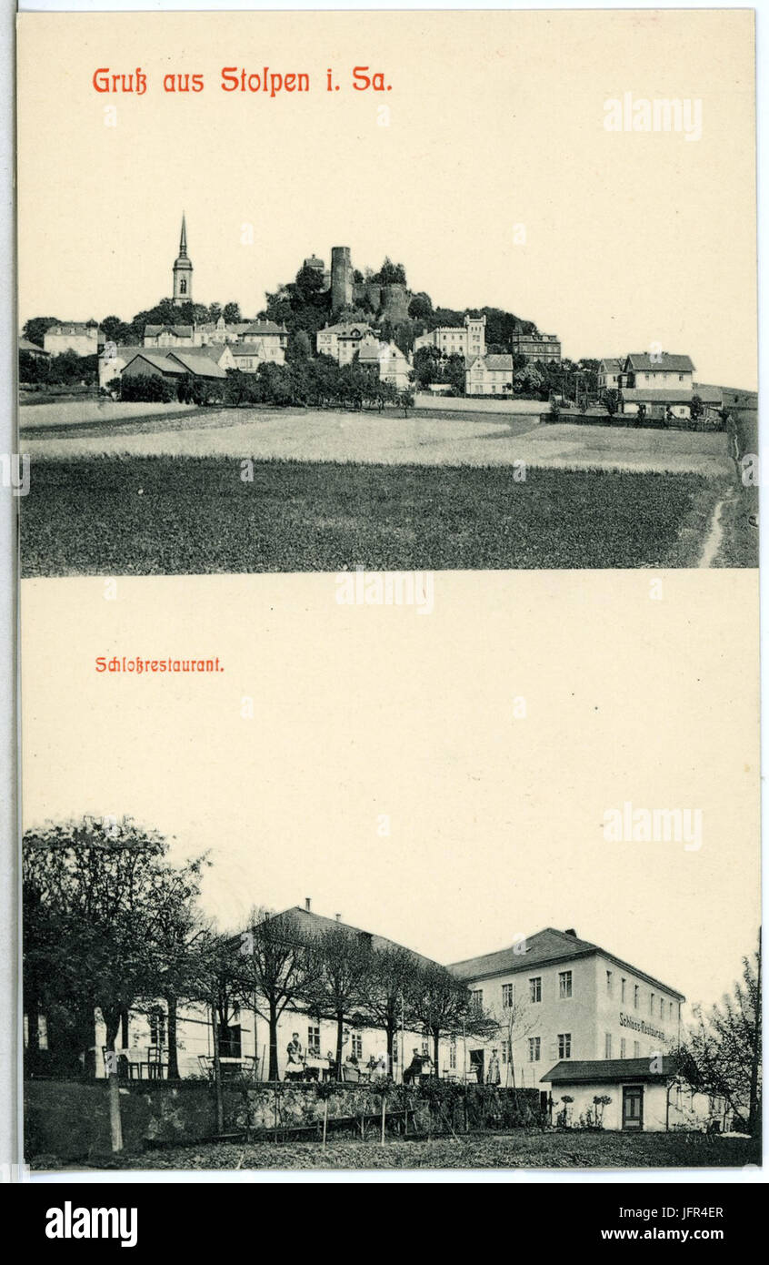 14056-Stolpen-1912-Schloßrestaurant-Brück & Sohn Kunstverlag Stock Photo