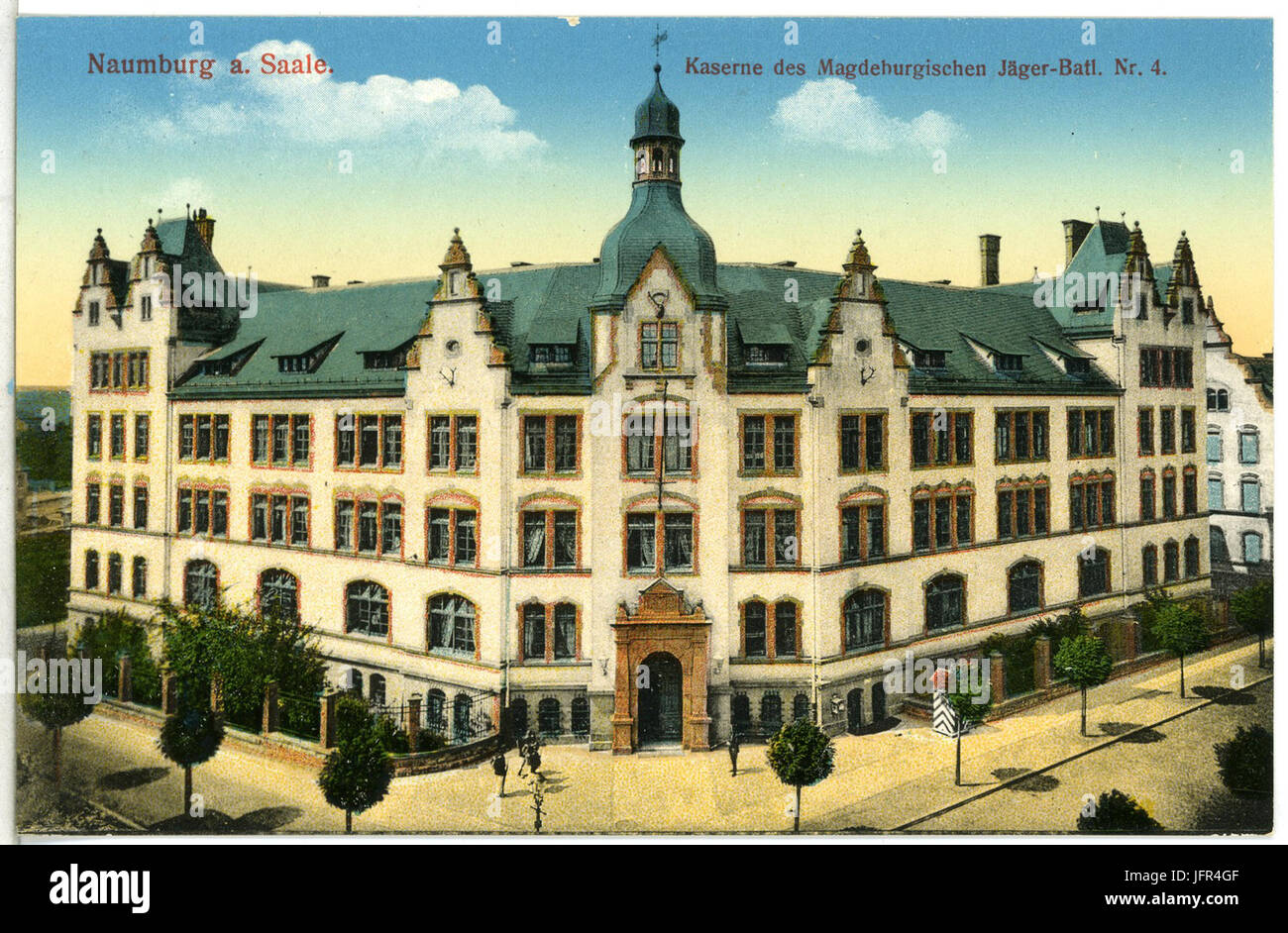 14095-Naumburg-1912-Kaserne des Magdeburger Jäger-Bataillon Nr. 4-Brück & Sohn Kunstverlag Stock Photo
