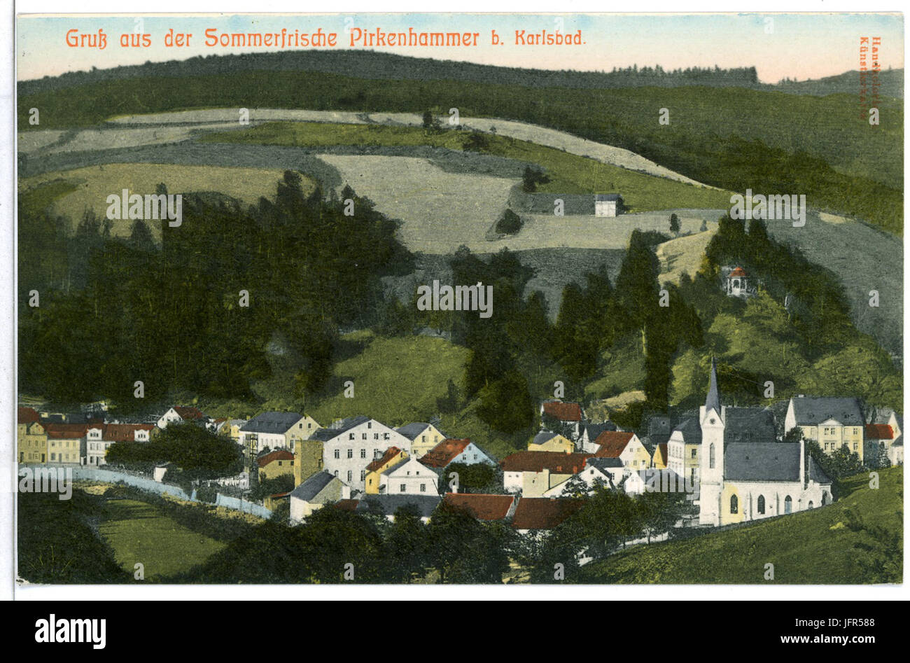 09830-Pirkenhammer-1908-Blick auf Pirkenhammer-Brück & Sohn Kunstverlag Stock Photo