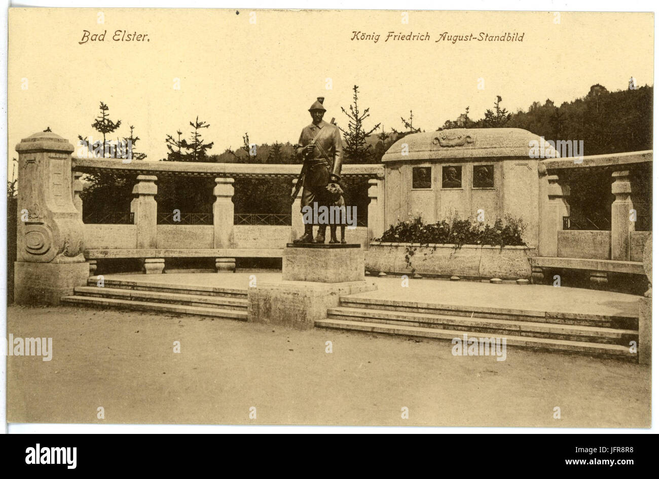 16935-Bad Elster-1913-König - Friedrich-August-Denkmal-Brück & Sohn Kunstverlag Stock Photo