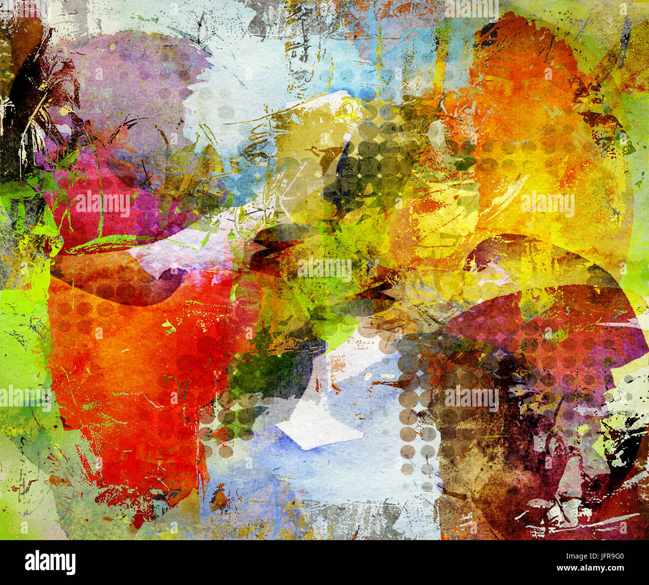 abstract mixed media artwork Stock Photo