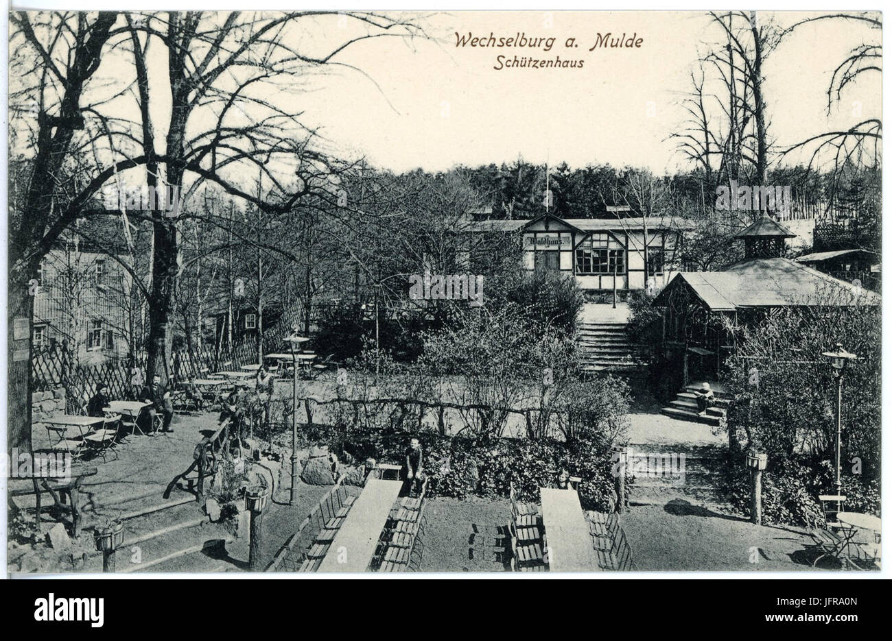 177 -Wechselburg-1914-Schützenhaus-Brück & Sohn Kunstverlag Stock Photo
