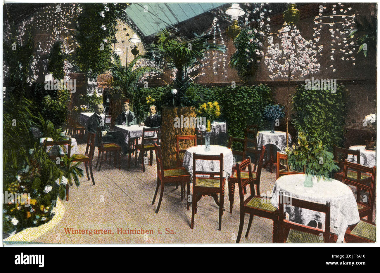 177 -Hainichen-1914-Wintergarten-Brück & Sohn Kunstverlag Stock Photo