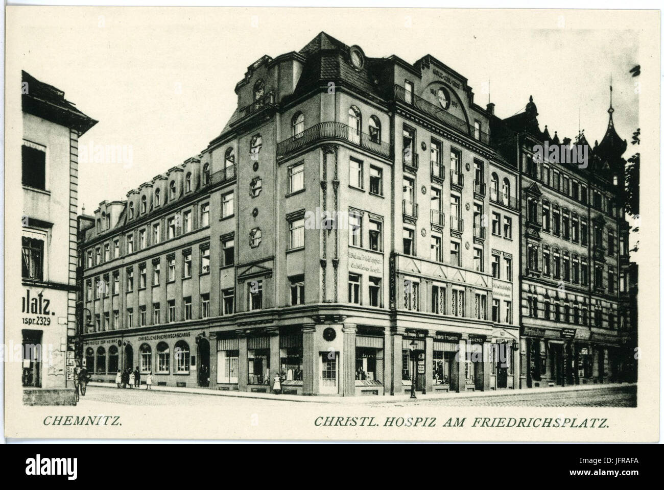 18044-Chemnitz-1914-Christliches Hospiz am Friedrichsplatz-Brück & Sohn Kunstverlag Stock Photo