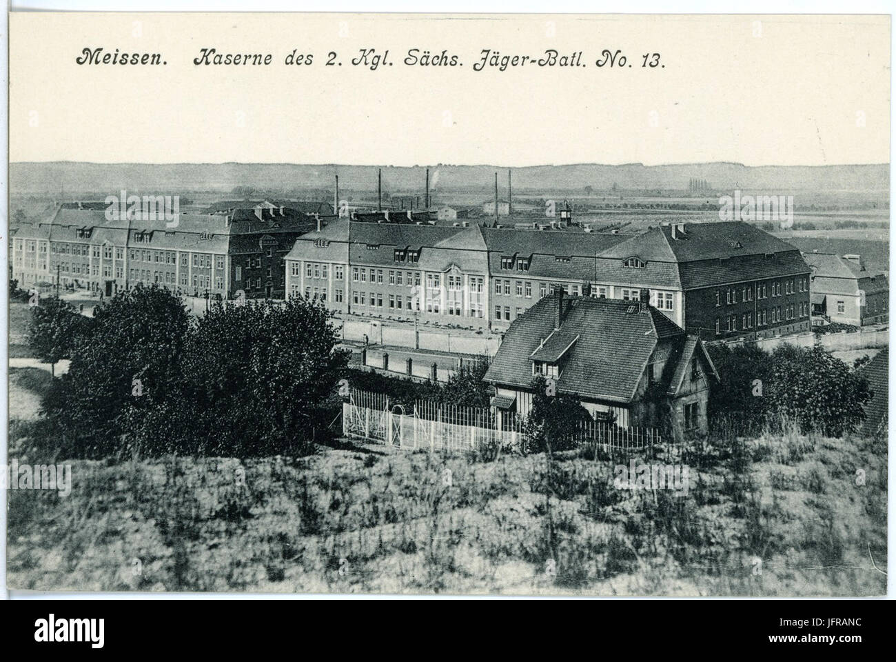 18174-Meißen-1914-Kaserne des 2. Königlich Sächsischen Jäger-Bataillon Nr. 13-Brück & Sohn Kunstverlag Stock Photo