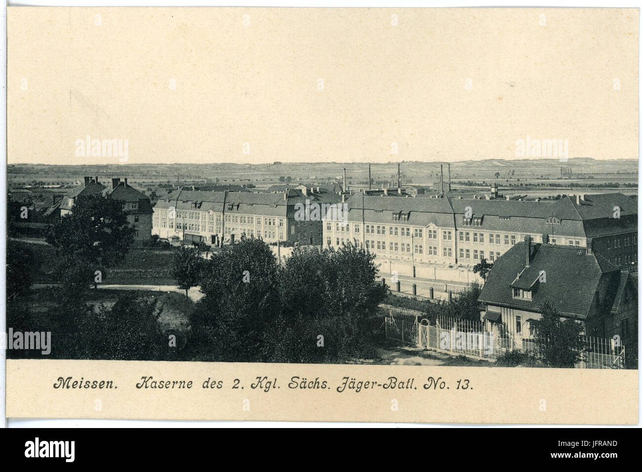 18176-Meißen-1914-Kaserne des 2. Königlich Sächsischen Jäger-Bataillon Nr. 13-Brück & Sohn Kunstverlag Stock Photo