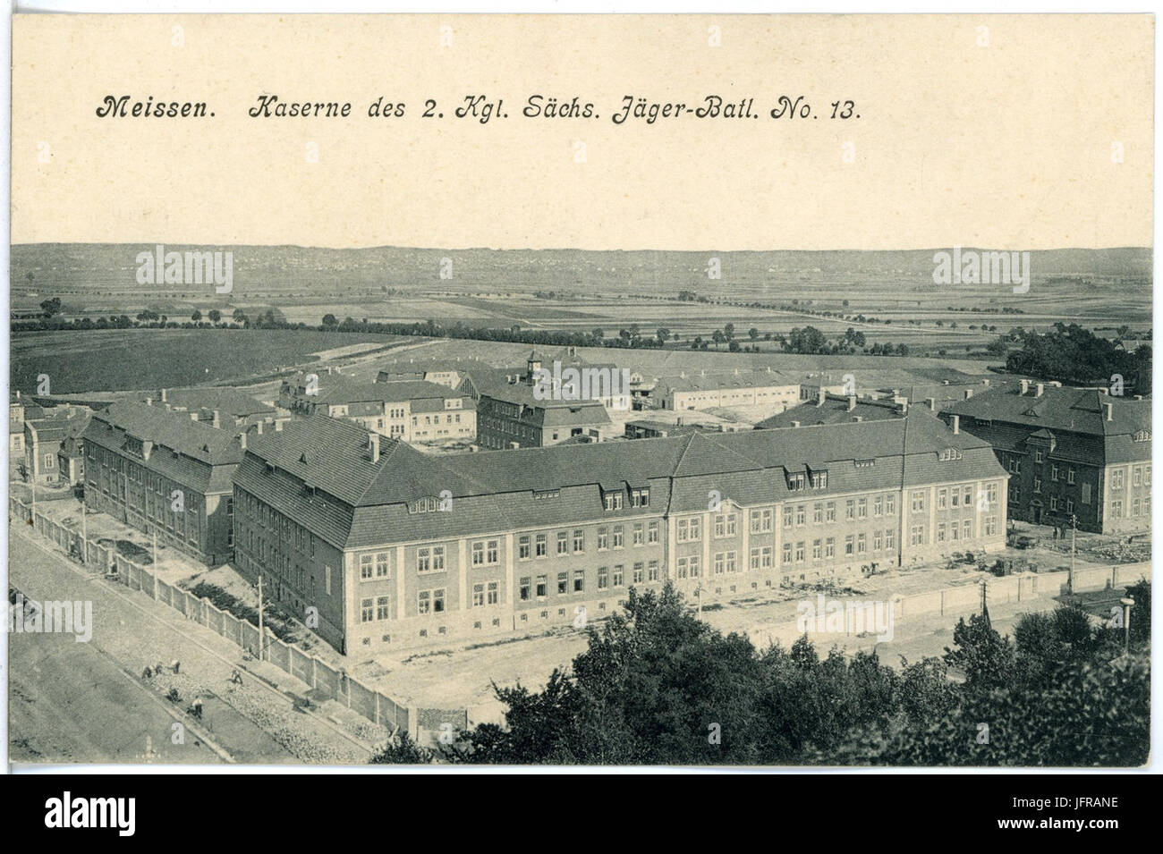 18175-Meißen-1914-Kaserne des 2. Königlich Sächsischen Jäger-Bataillon Nr. 13-Brück & Sohn Kunstverlag Stock Photo