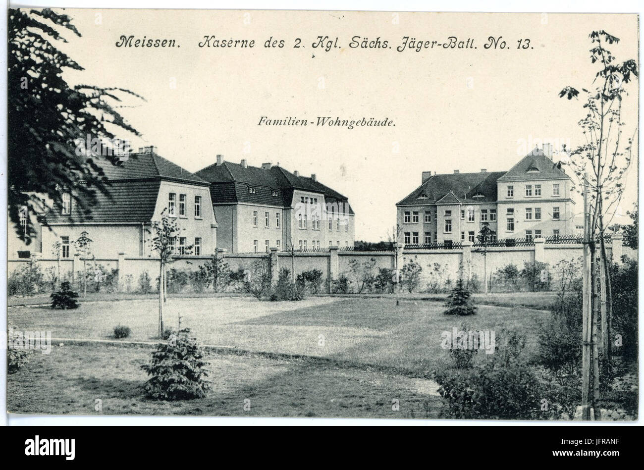 18177-Meißen-1914-Kaserne des 2. Königlich Sächsischen Jäger-Bataillon Nr. 13-Brück & Sohn Kunstverlag Stock Photo