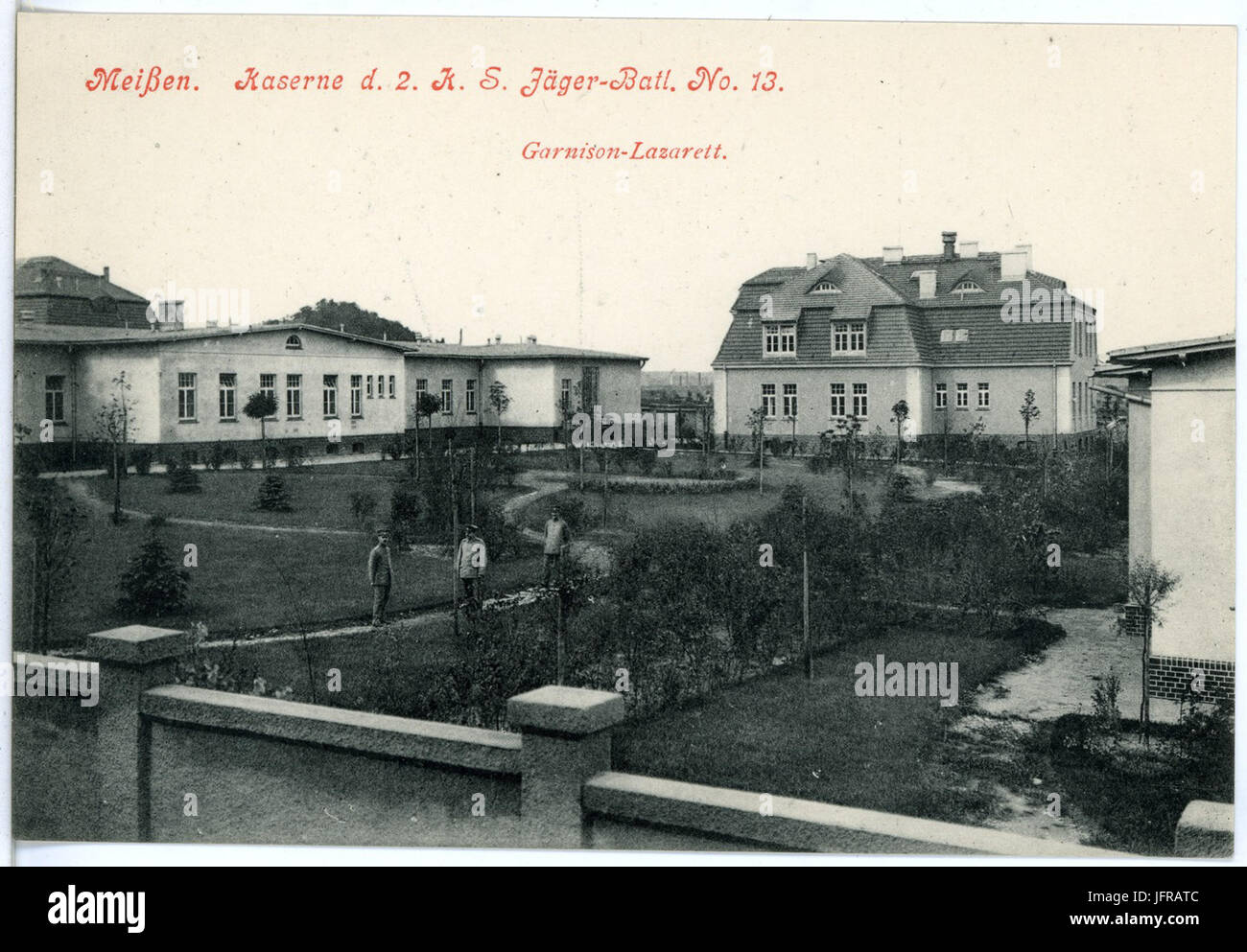 18239-Meißen-1914-Kaserne des 2. Königlich Sächsischen Jäger-Bataillon Nr. 13 - Garnison-Lazarett-Brück & Sohn Kunstverlag Stock Photo