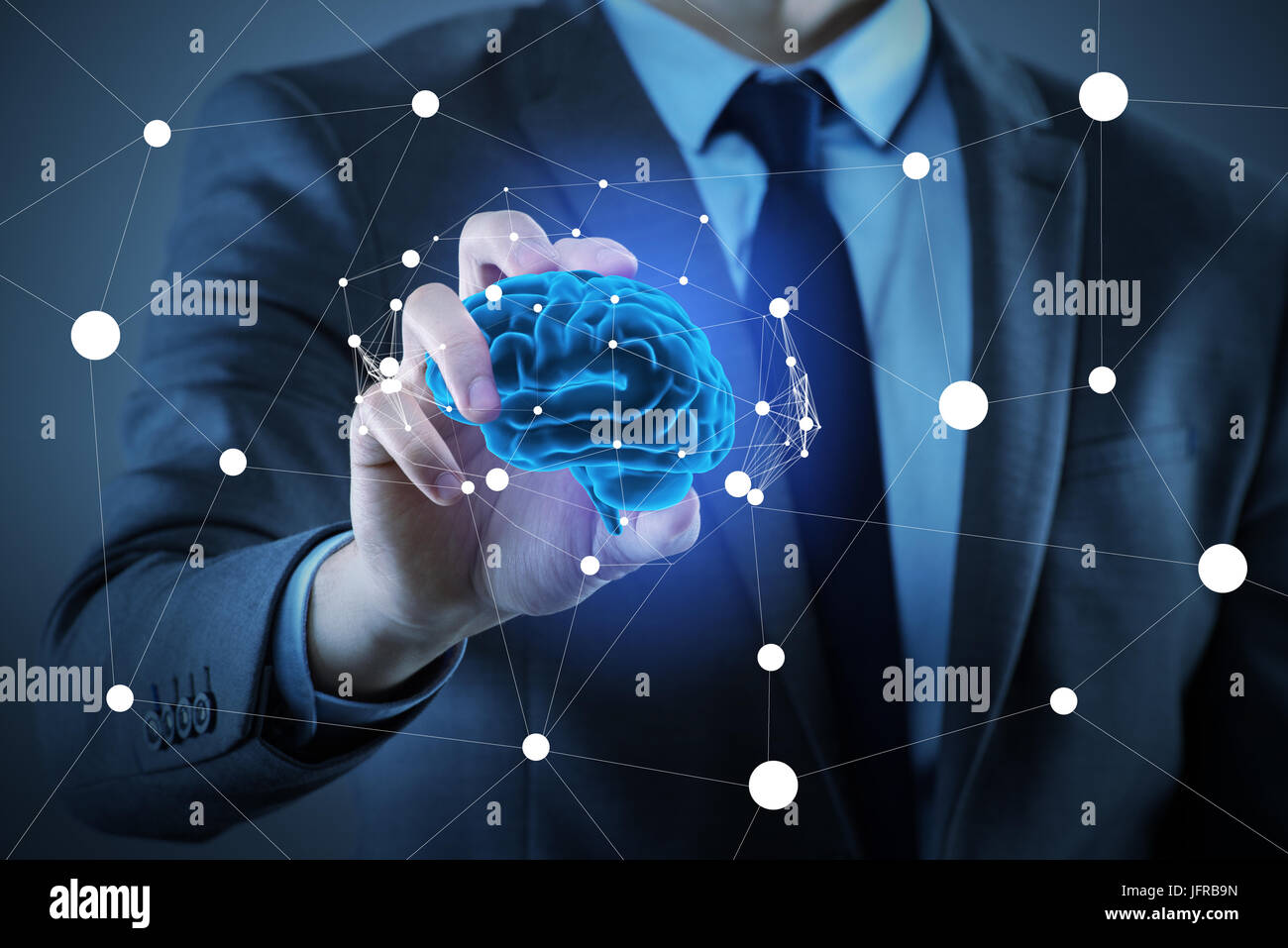 The businessman in artificial intelligence concept Stock Photo - Alamy