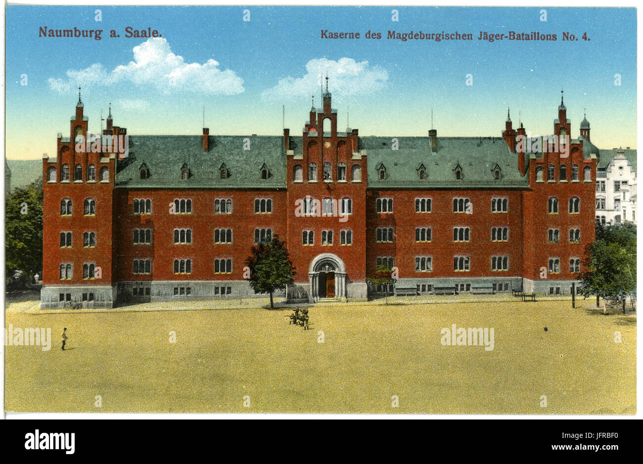 18647-Naumburg-1915-Kaserne des Magdeburger Jäger-Bataillon Nr. 4-Brück & Sohn Kunstverlag Stock Photo