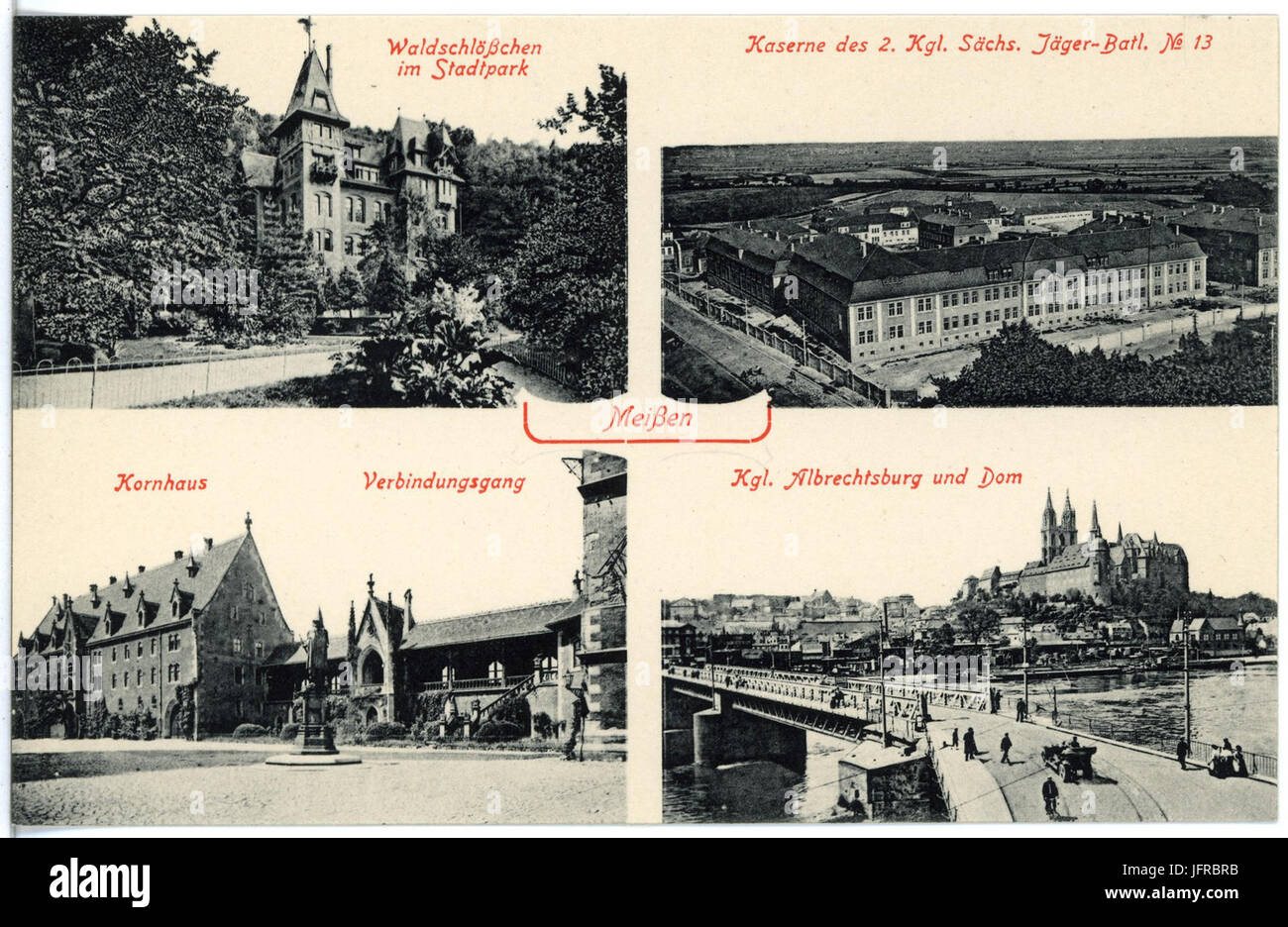 18832-Meißen-1915-verschiedene Stadtansichten-Brück & Sohn Kunstverlag Stock Photo