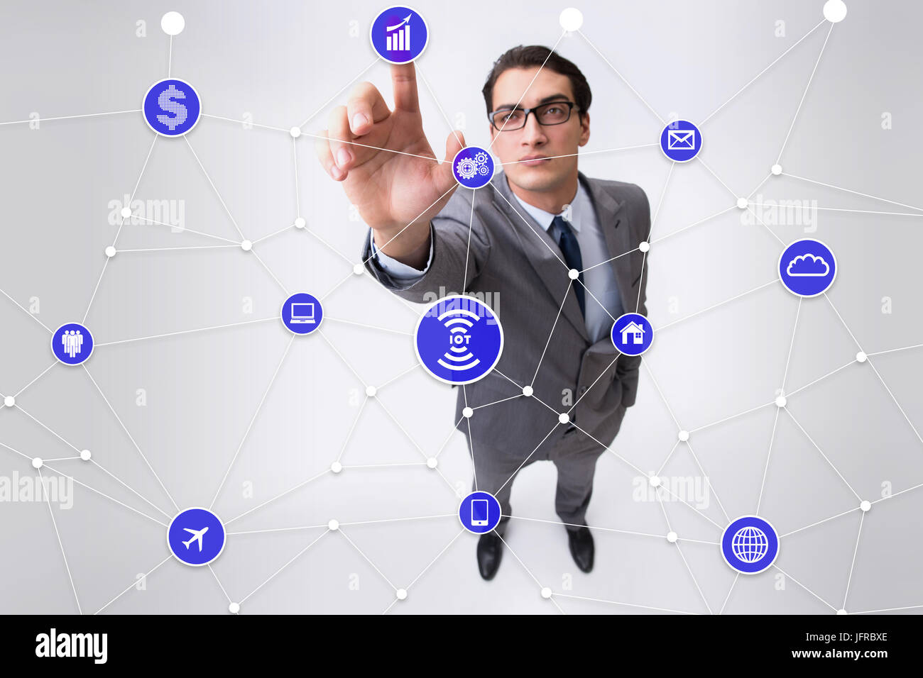 The internet of things concept with businessman Stock Photo - Alamy