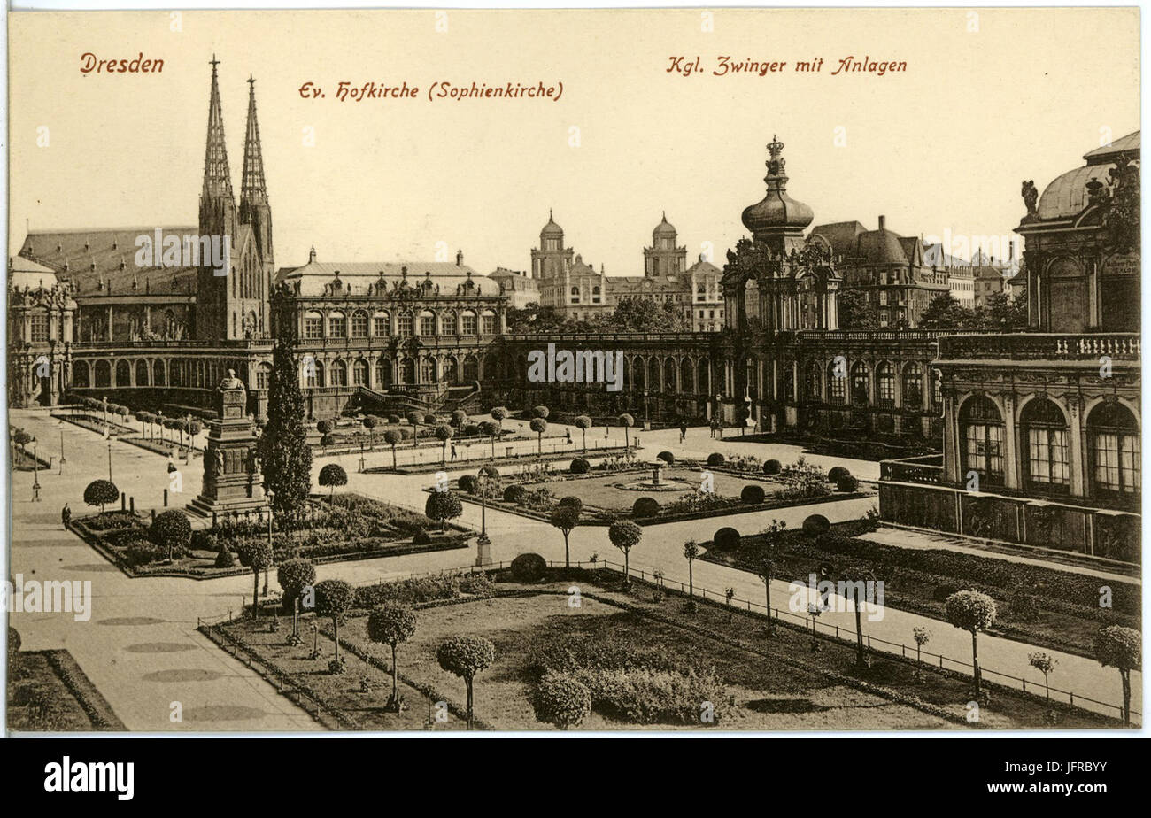 189 -Dresden-1915-Zwinger mit Anlagen und Sophienkirche-Brück & Sohn Kunstverlag Stock Photo