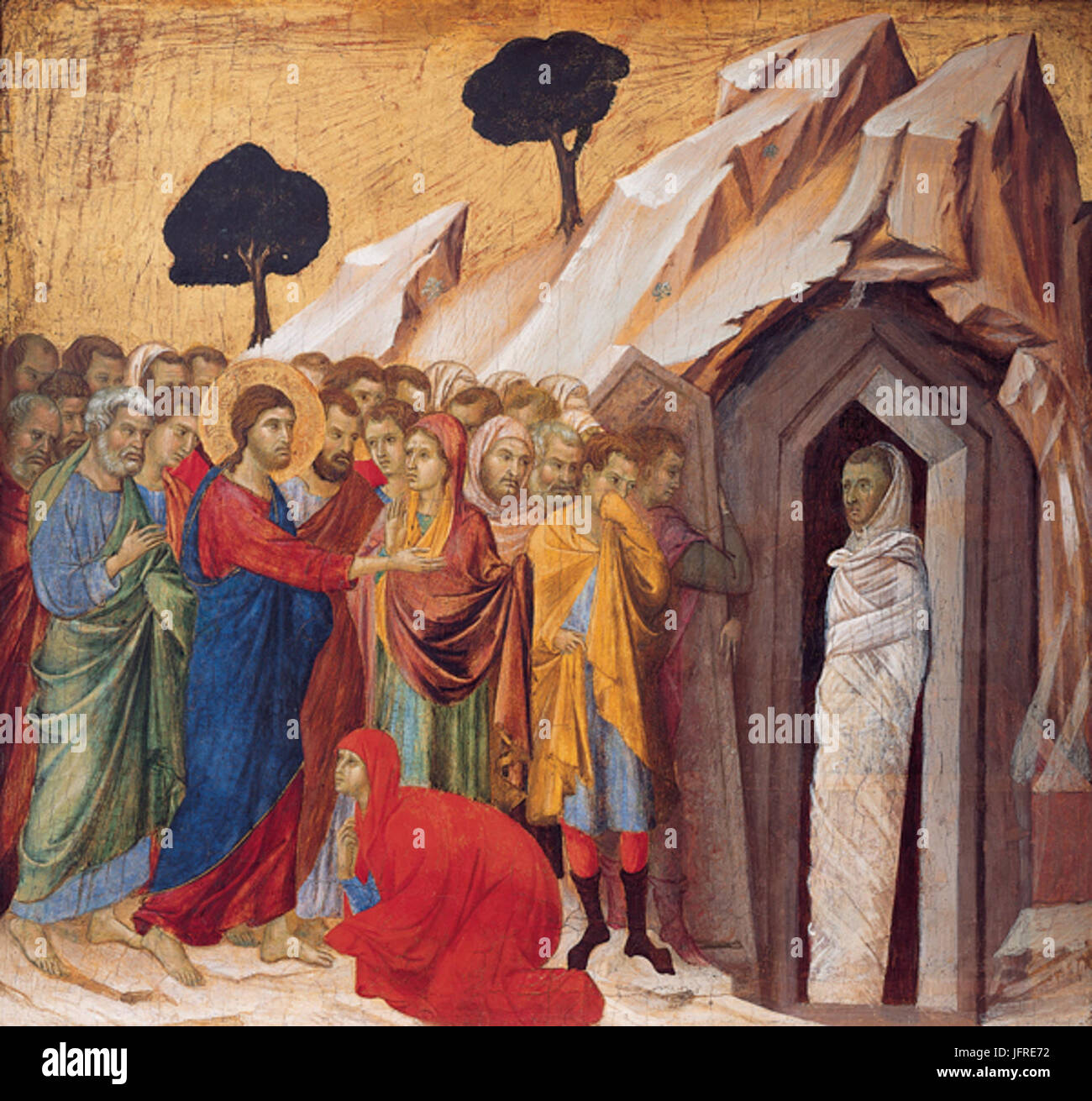 The Raising of Lazarus tempera and gold on panel by Duccio di ...