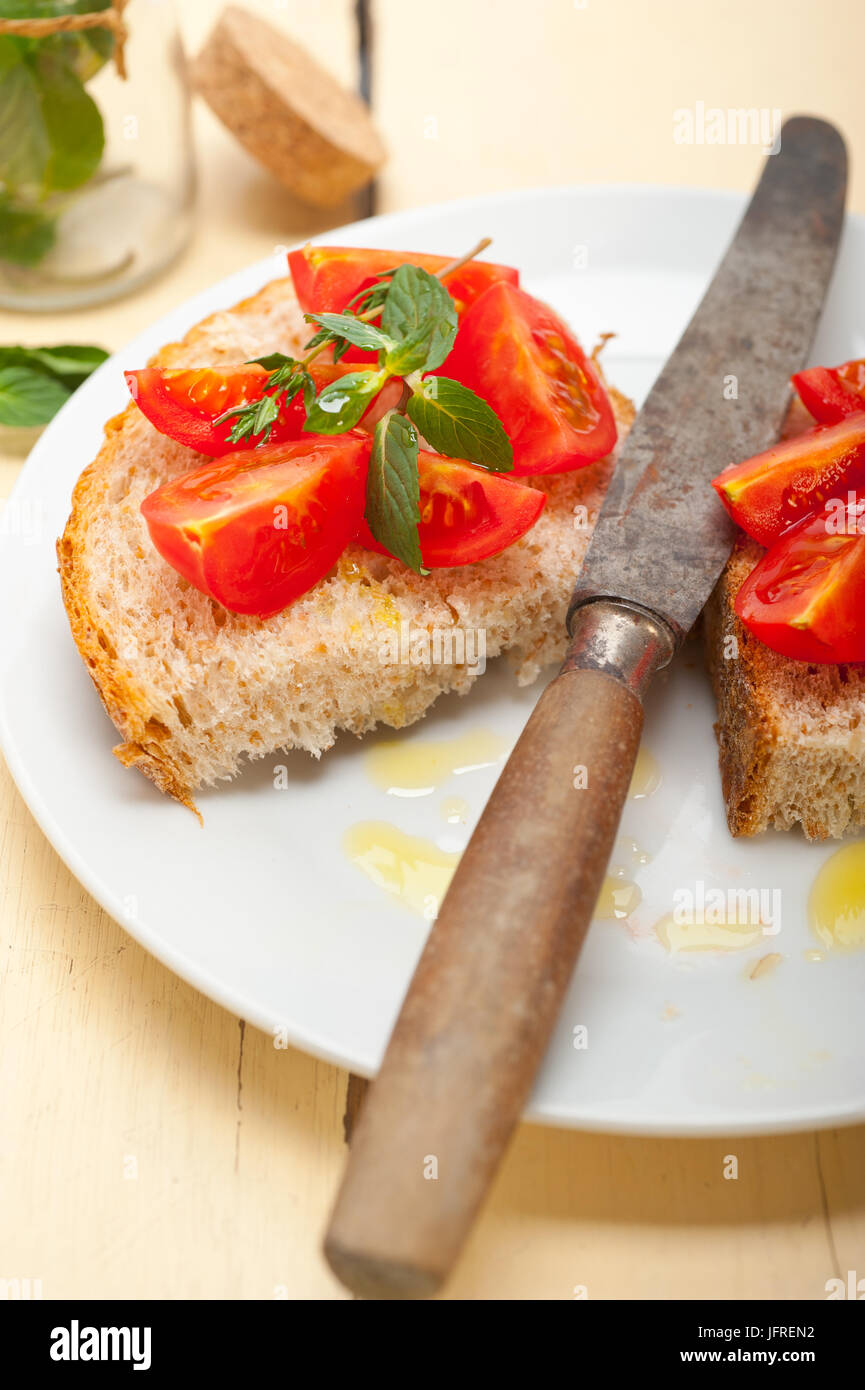 Italian tomato bruschetta Stock Photo