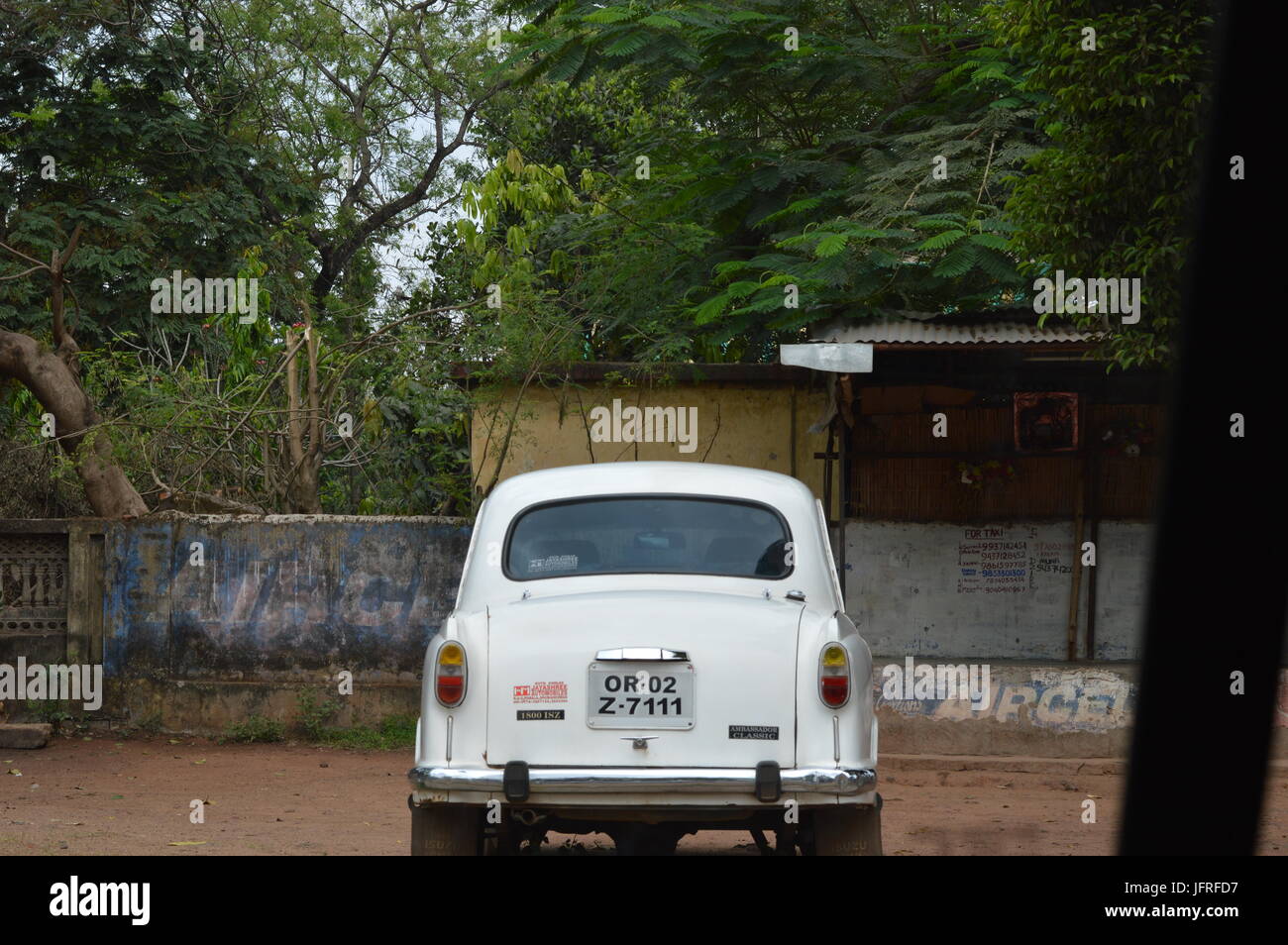 Ambassadors; These cars used to be seen everyone in India...now they're a rare finding in nature...only being used for political officers today Stock Photo