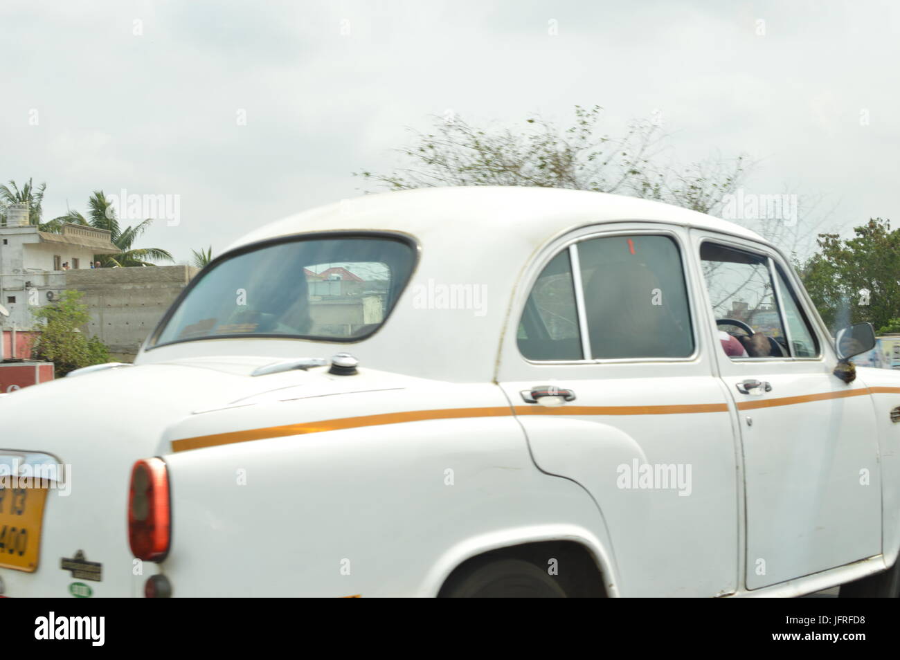 Ambassadors; These cars used to be seen everyone in India...now they're a rare finding in nature...only being used for political officers today Stock Photo
