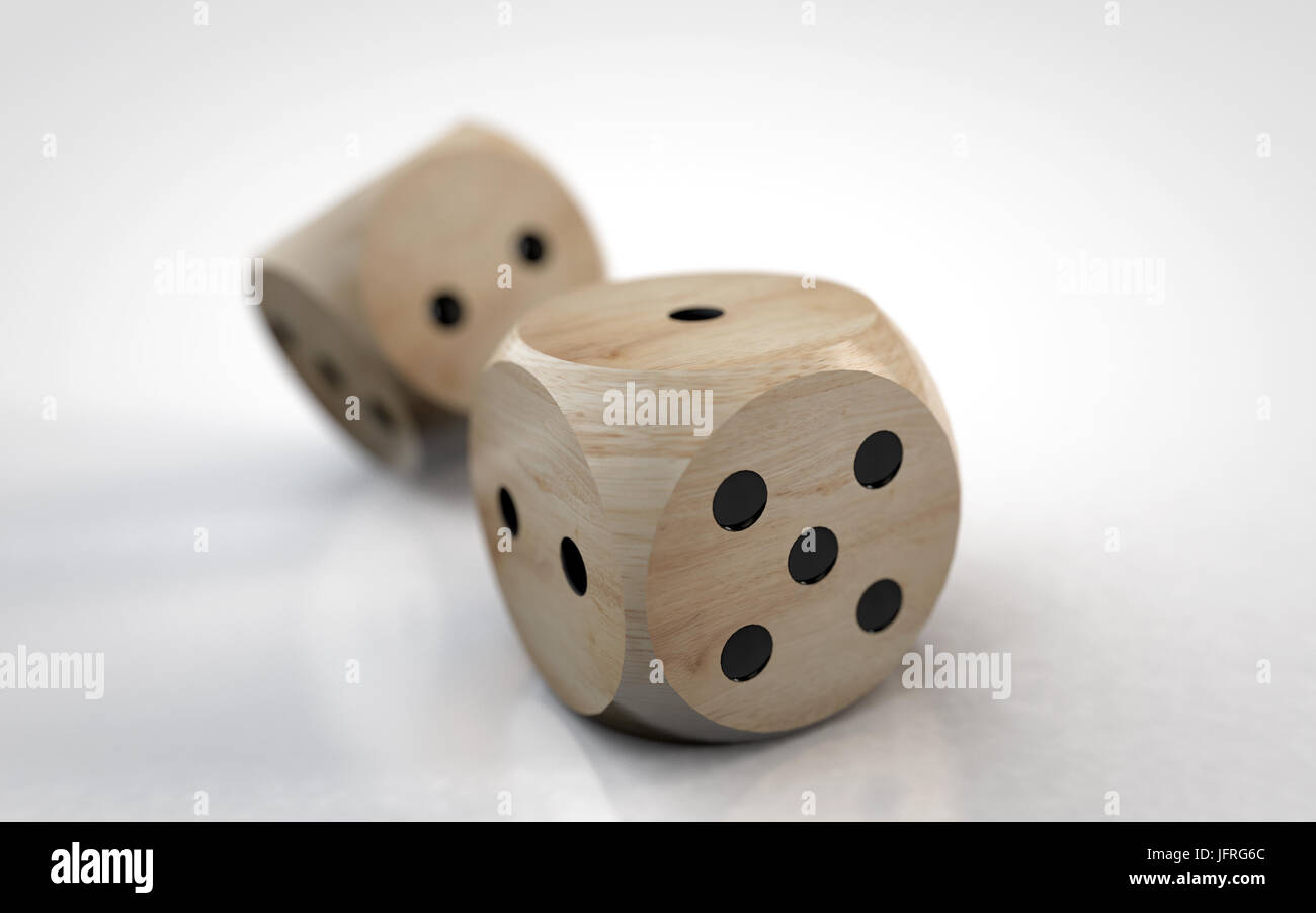 Rolling two dice on a white background Stock Photo Alamy
