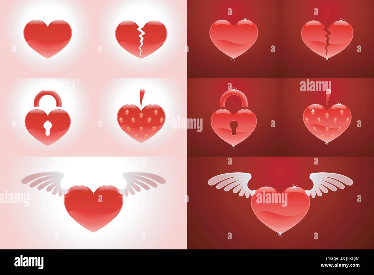 Set Of HeartShaped Symbols Stock Vector Image & Art Alamy