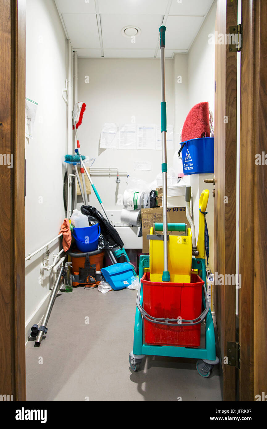 Storage Room for Cleaning Equipment Stock Photo - Alamy