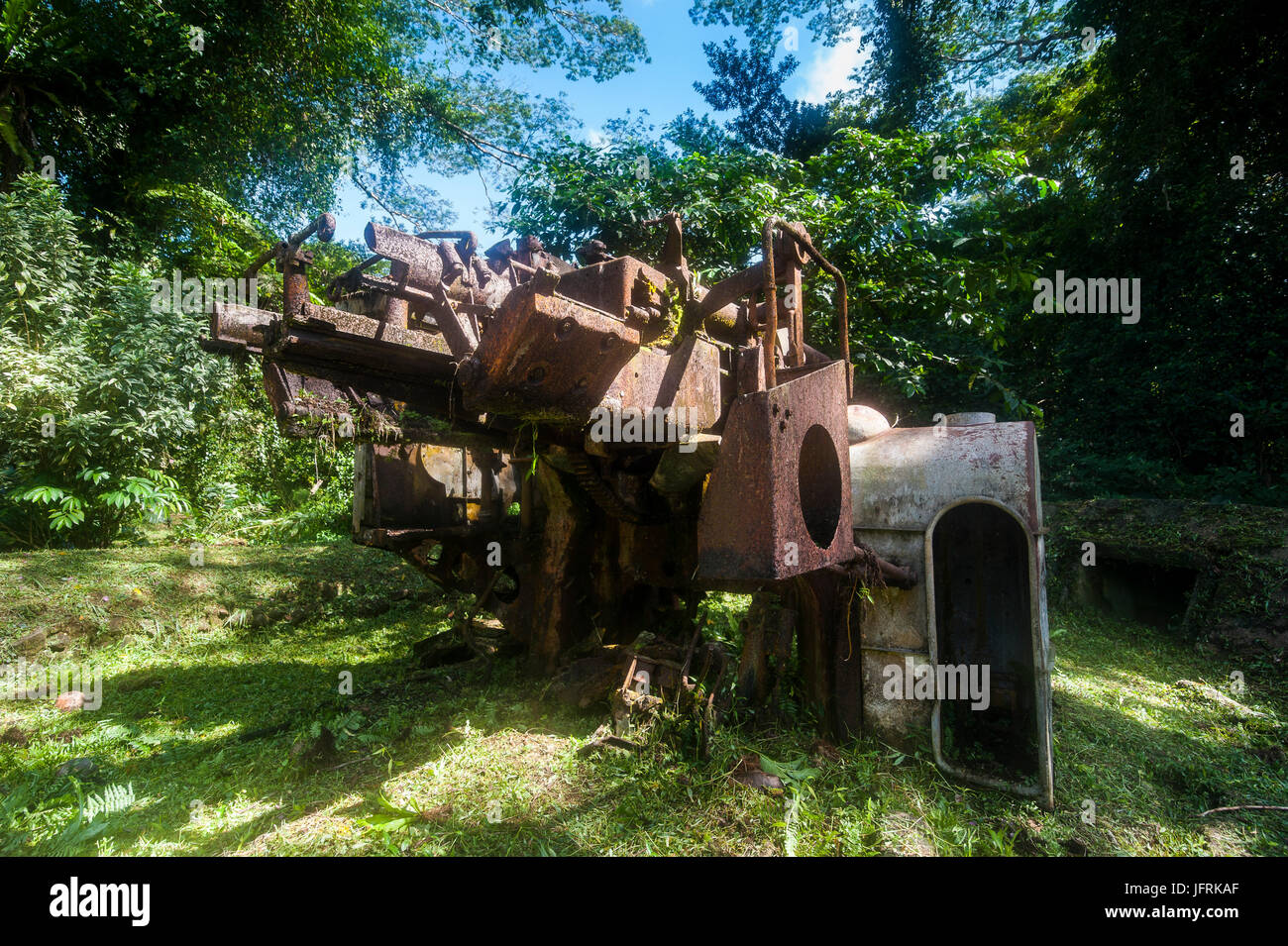 Old second world war cannons in the island of Pohnpei, Micronesia, Central Pacific Stock Photo
