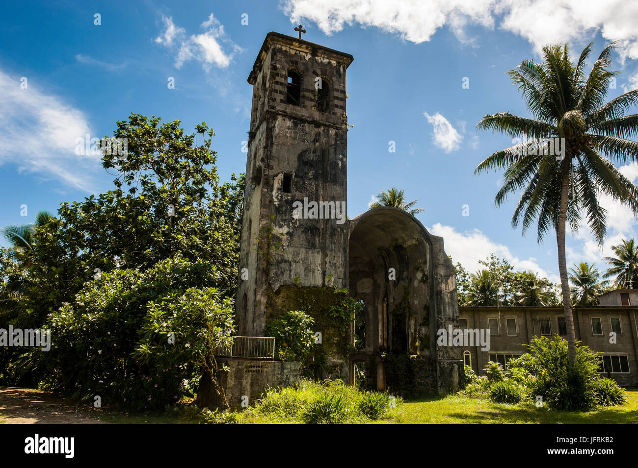 Old ruins of a church,  Pohnpei, Micronesia, Central Pacific Stock Photo