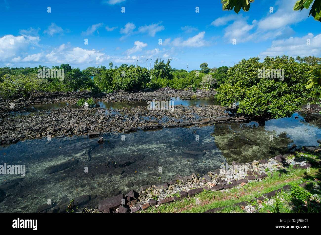 Ruined city Nan Madol,  Pohnpei, Micronesia, Central Pacific Stock Photo