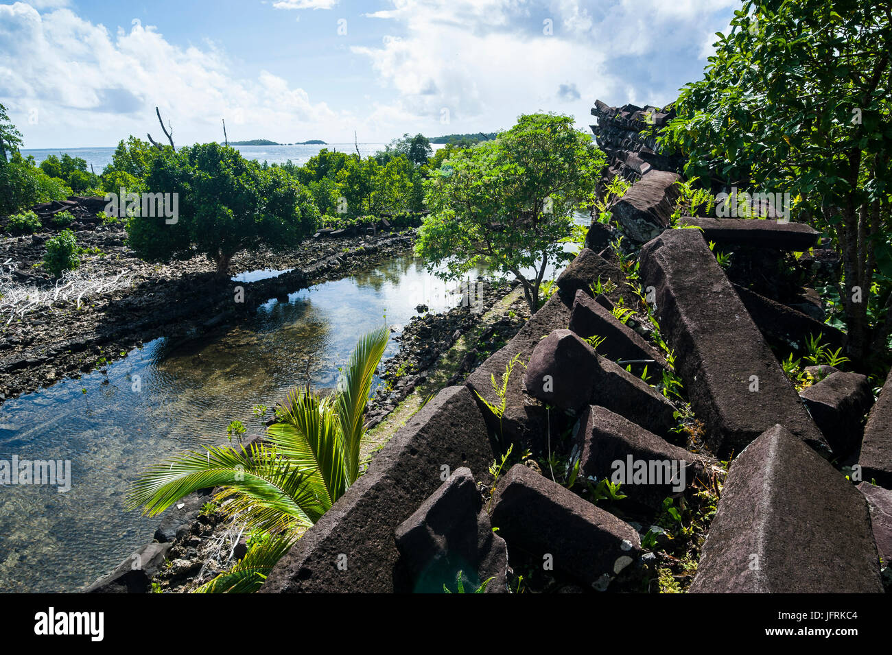 Ruined city Nan Madol,  Pohnpei, Micronesia, Central Pacific Stock Photo