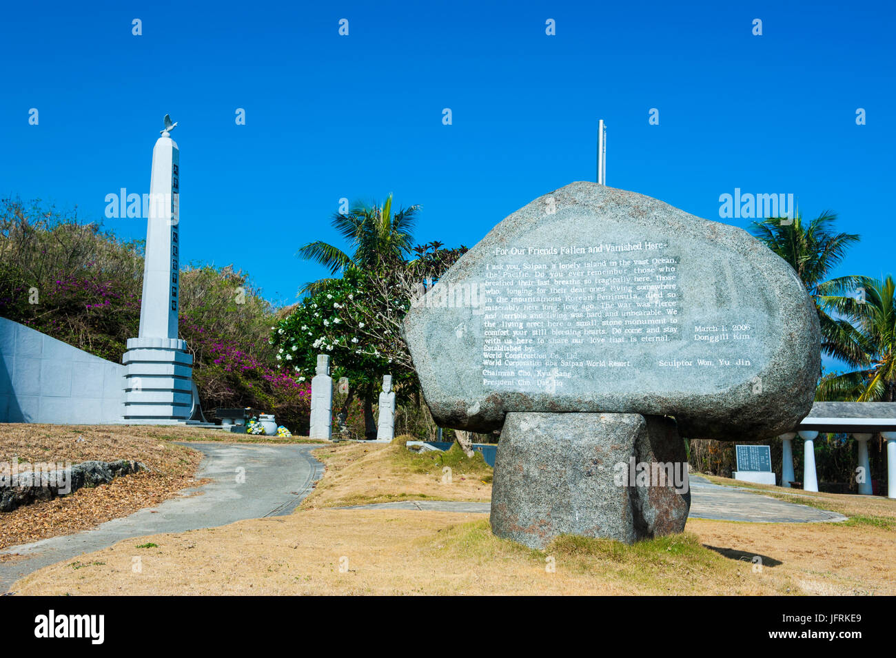 Worldwar II memorial, Saipan, Northern Marianas, Central Pacific Stock Photo