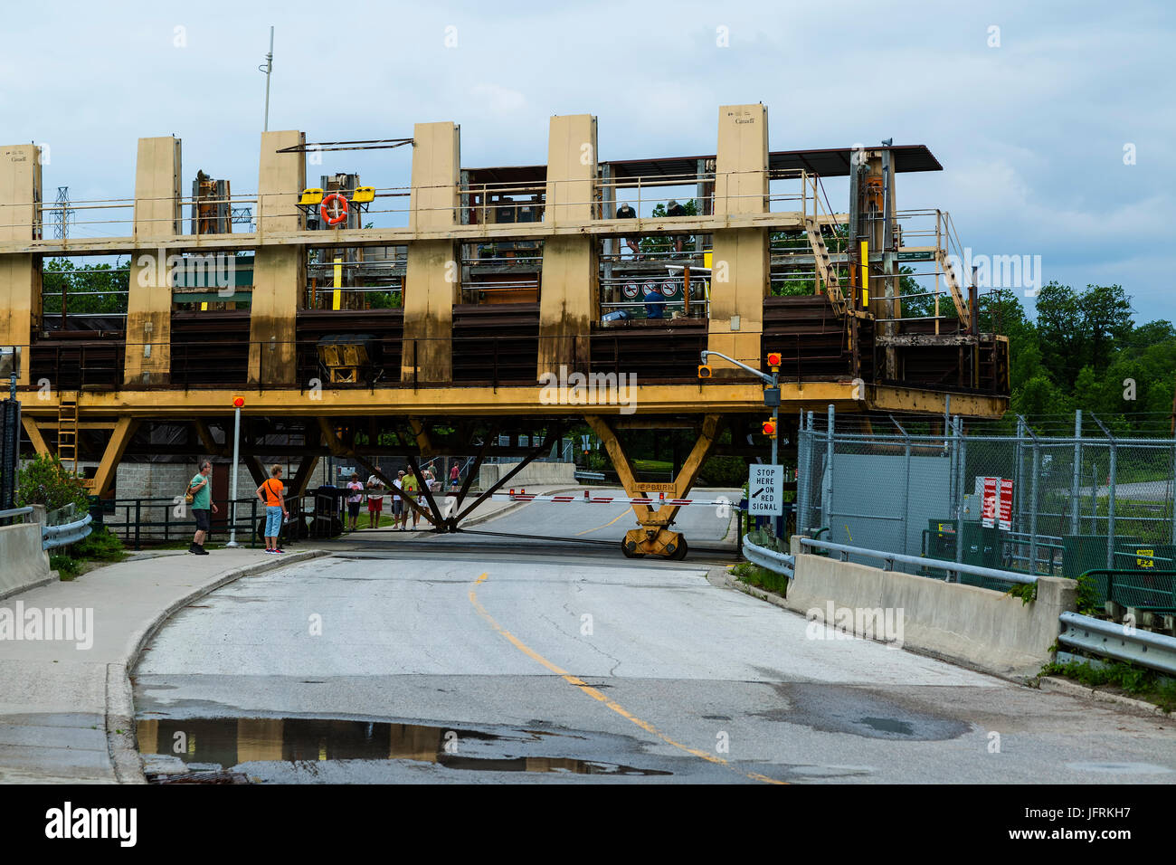 Big Chute Marine Railway lock 44  the Trent Severn Waterway in Ontario, Canada. Stock Photo