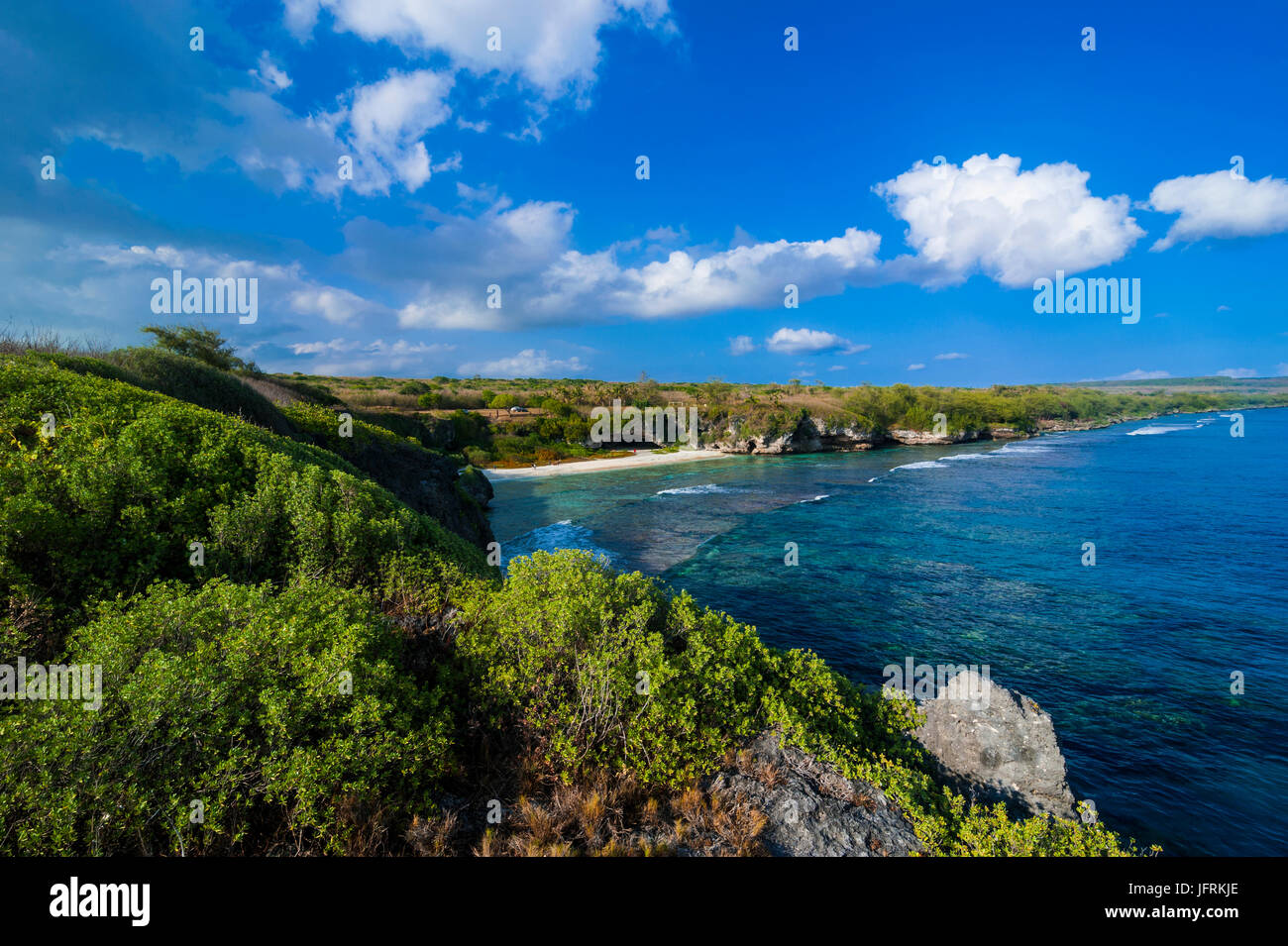 Ladder beach in Saipan, Northern Marianas, Central Pacific Stock Photo