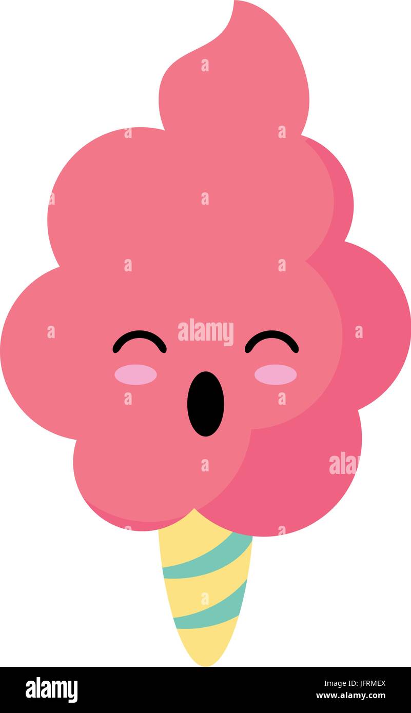 kawaii cotton candy icon image vector illustration design Stock Vector ...
