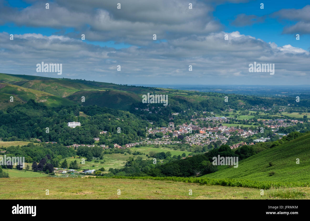 Church Stretton and the Long Mynd, seen from Ragleth Hill, Church