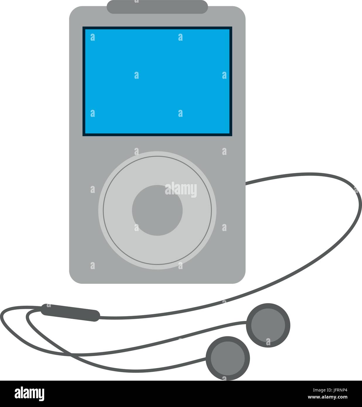 portable music player with earphones icon image Stock Vector Image ...