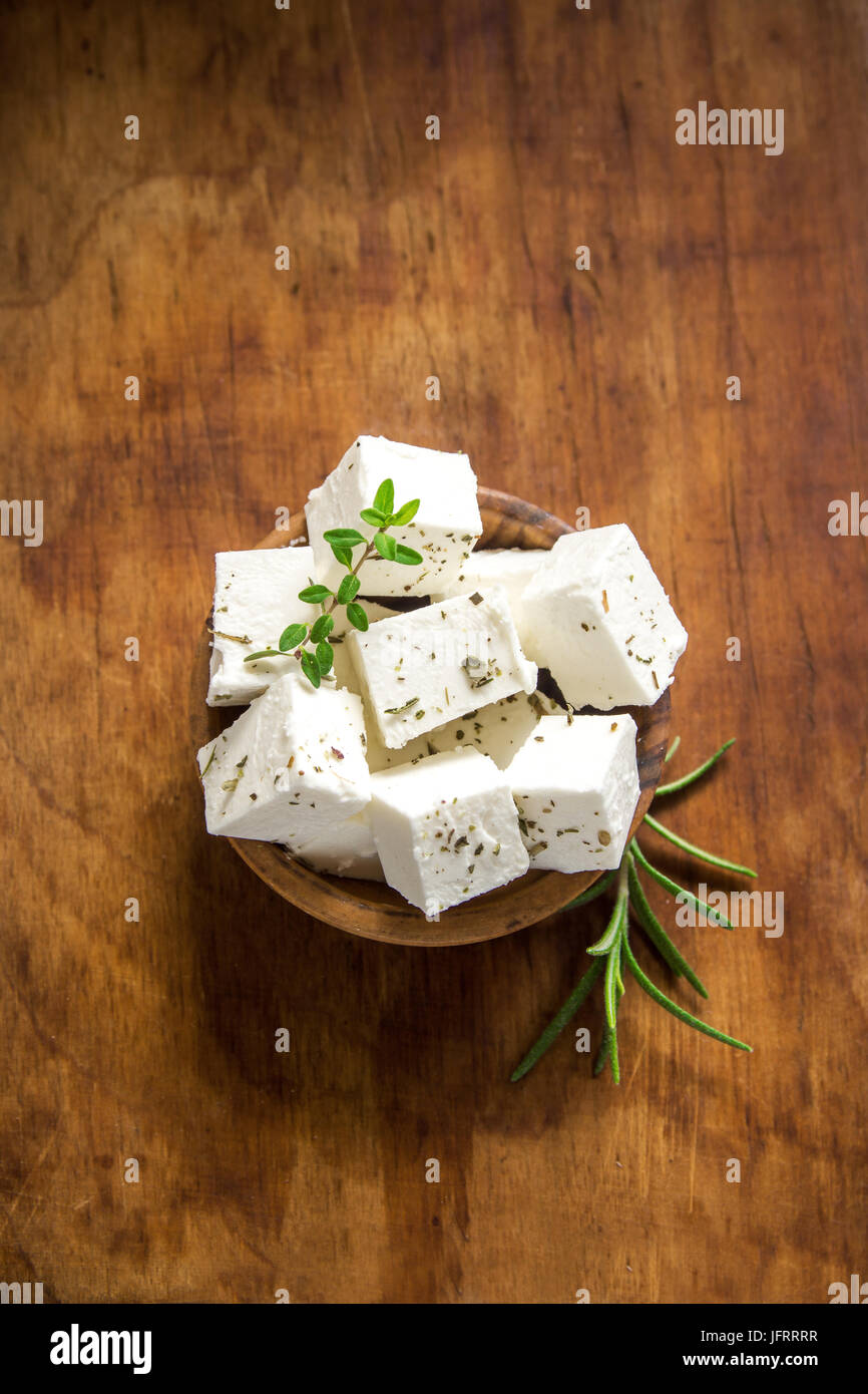 Fresh Greek Feta Cheese. Healthy ingredient for cooking salad. Goat