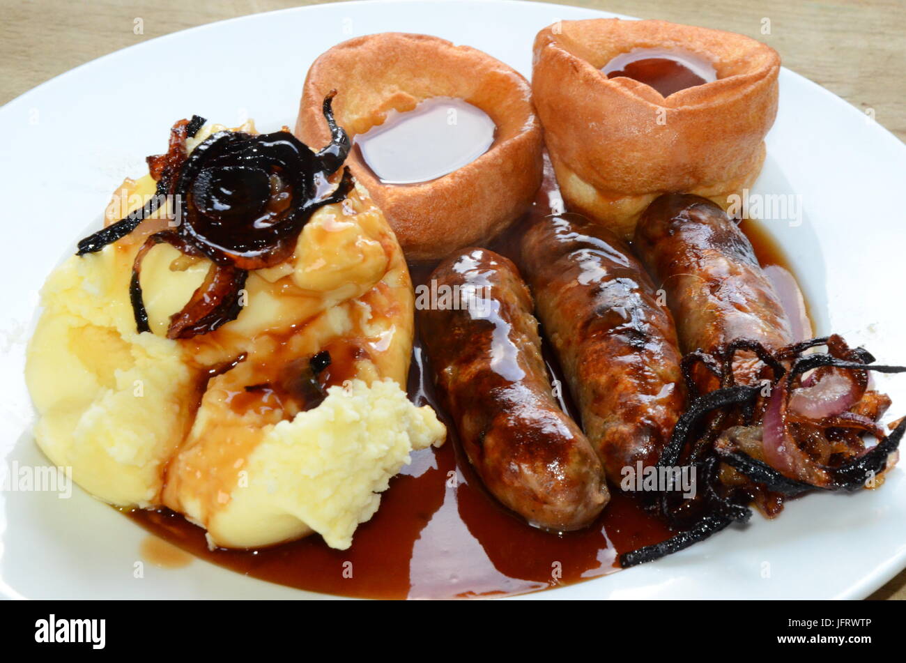 british dish, sausage and mash Stock Photo Alamy