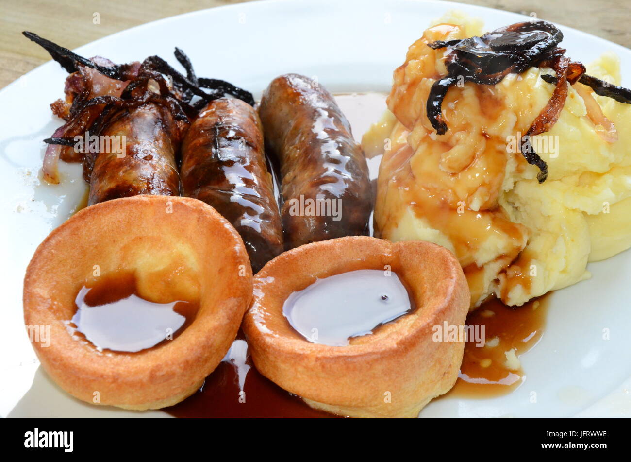 british dish, sausage and mash Stock Photo Alamy